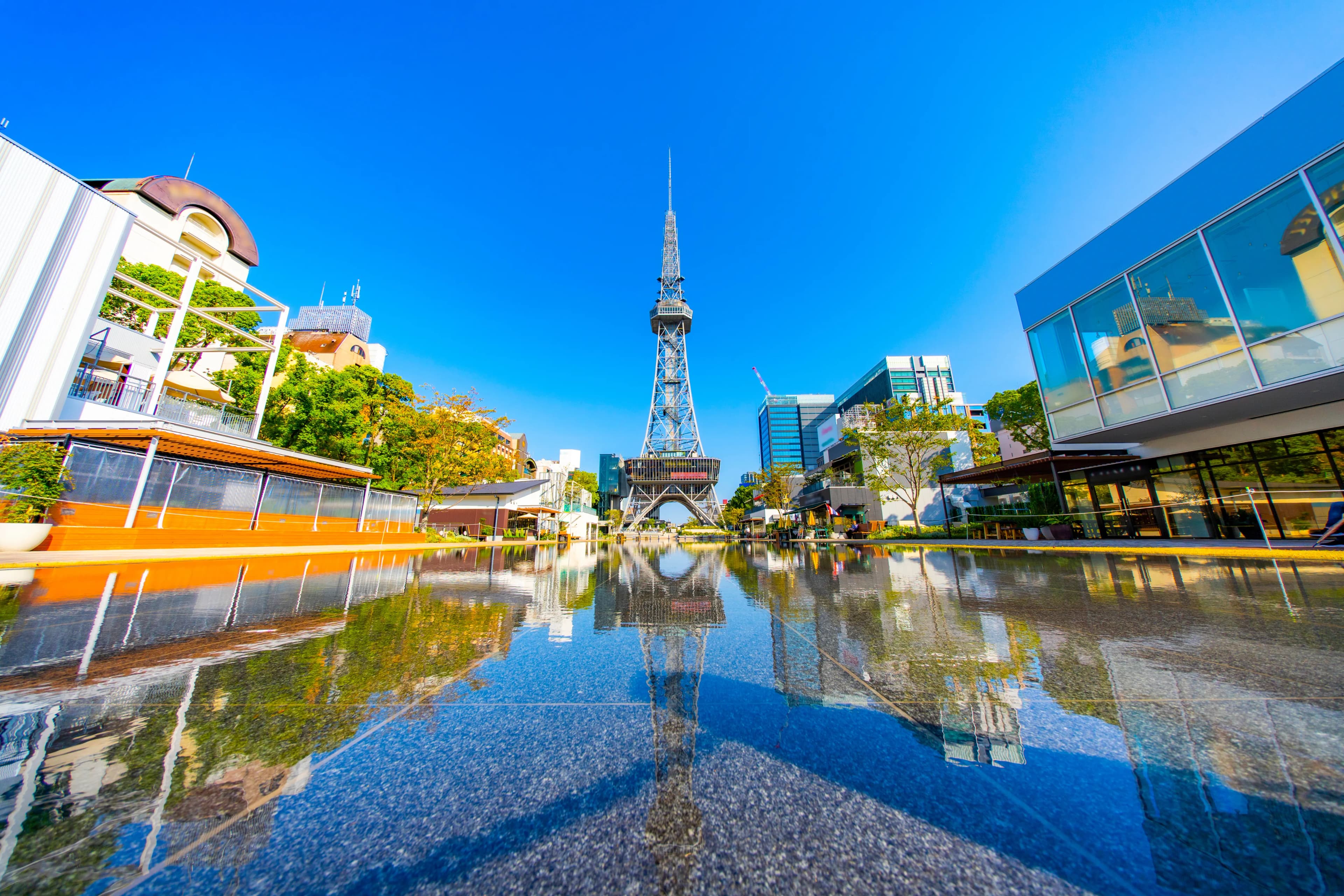 Modern office interior with blue furniture and plants